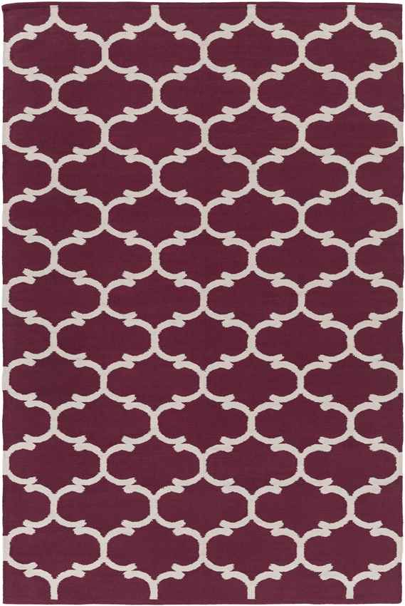 Zeumeren Modern Dark Purple/Ivory Area Rug