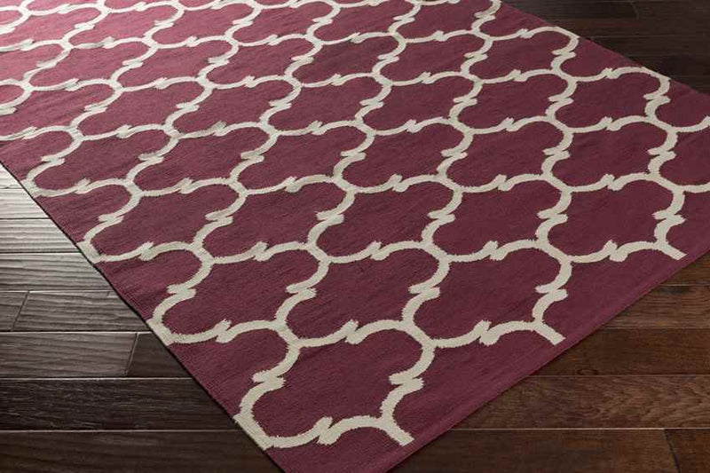 Zeumeren Modern Dark Purple/Ivory Area Rug