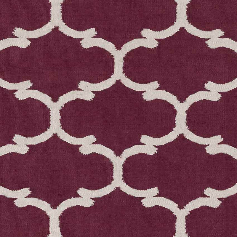 Zeumeren Modern Dark Purple/Ivory Area Rug