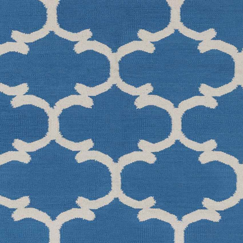 Zeumeren Modern Bright Blue/Ivory Area Rug