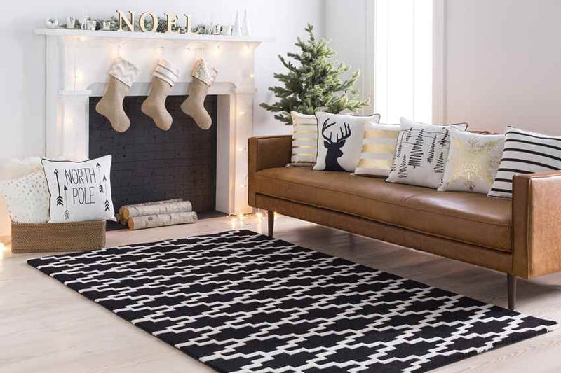 Ziek Modern Black Area Rug