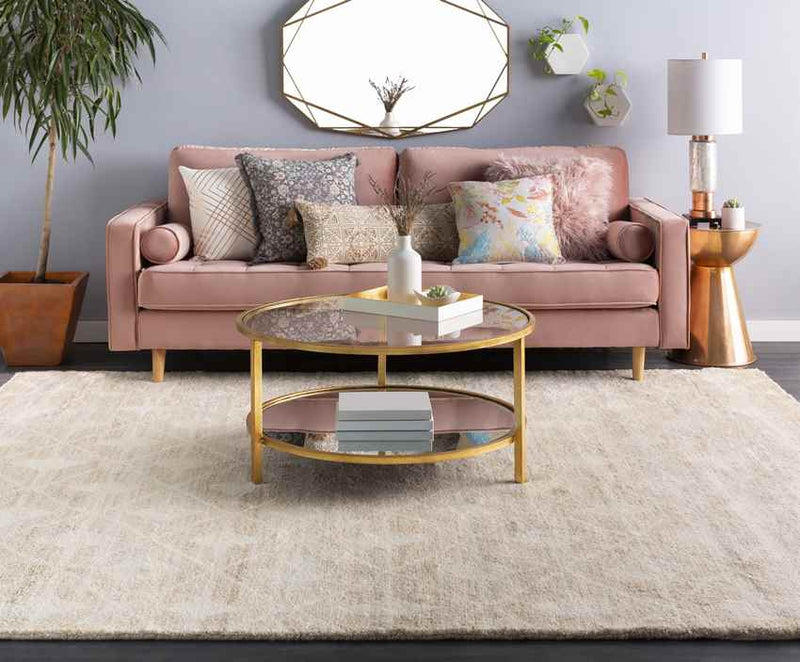 Mauve Global Cream Area Rug