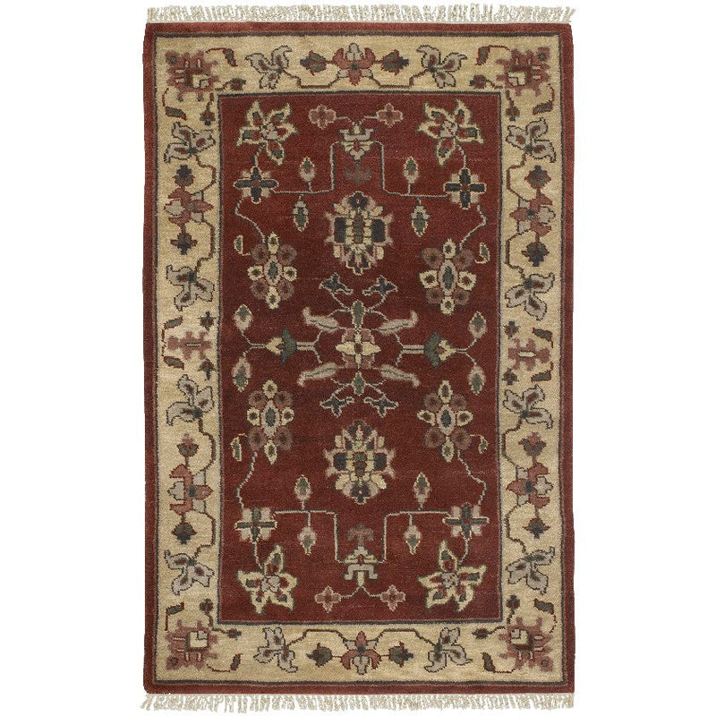 Carl Traditional Burgundy/Beige Area Rug