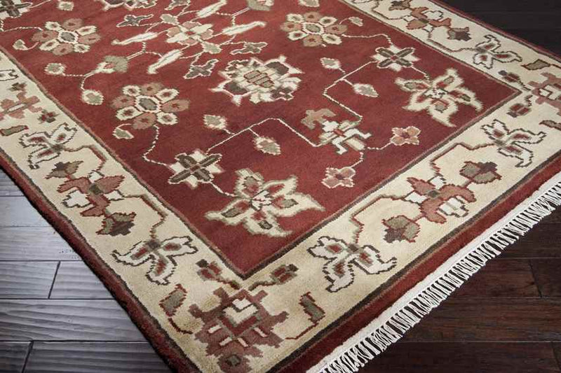 Carl Traditional Burgundy/Beige Area Rug