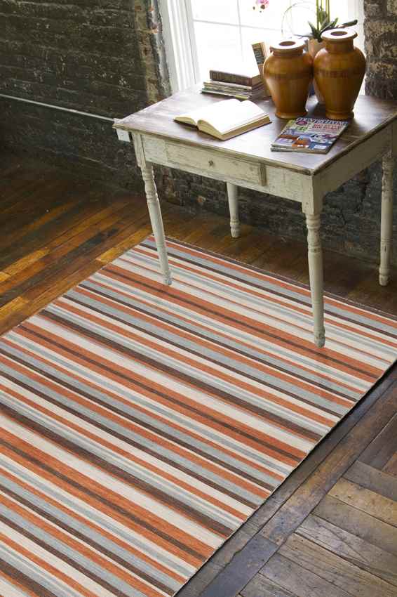 Citrus Modern Gray/Orange Area Rug