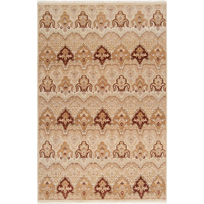 Sigourney Traditional Taupe/Dark Brown Area Rug