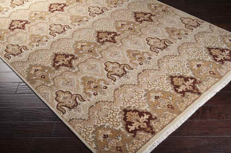 Sigourney Traditional Taupe/Dark Brown Area Rug