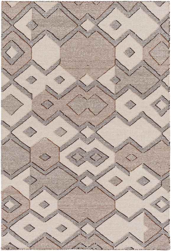 Clarksville Modern Rust/Cream/Aqua Area Rug