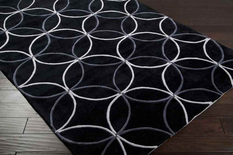 Vannes Modern Black/Charcoal Area Rug