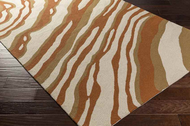 Barnes Coastal Rust/Beige Area Rug