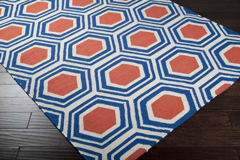 Dutton Modern Blue/Orange Area Rug