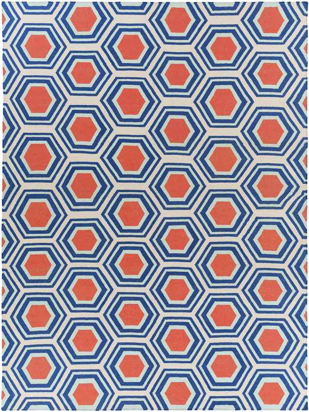 Dutton Modern Blue/Orange Area Rug