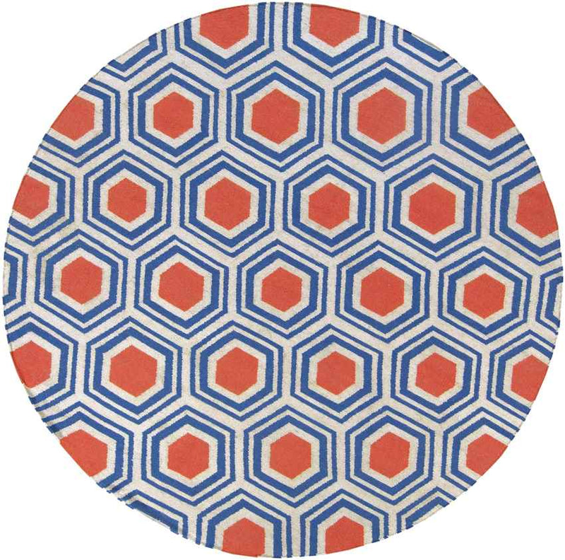 Dutton Modern Blue/Orange Area Rug