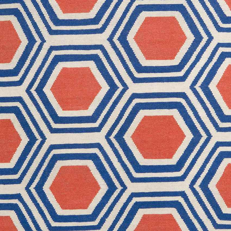 Dutton Modern Blue/Orange Area Rug