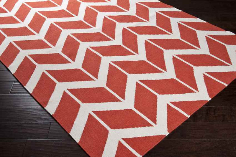 Dyer Modern Red/Bright Orange Area Rug