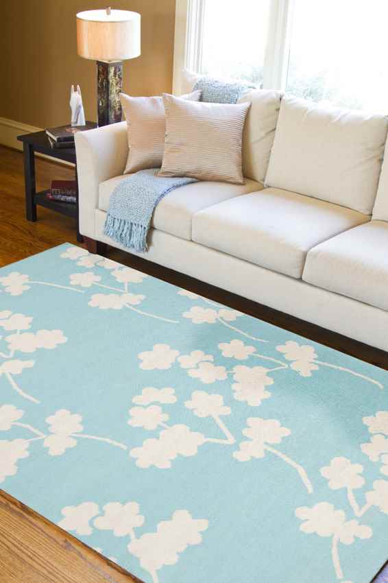 Eads Modern Blue/White Area Rug