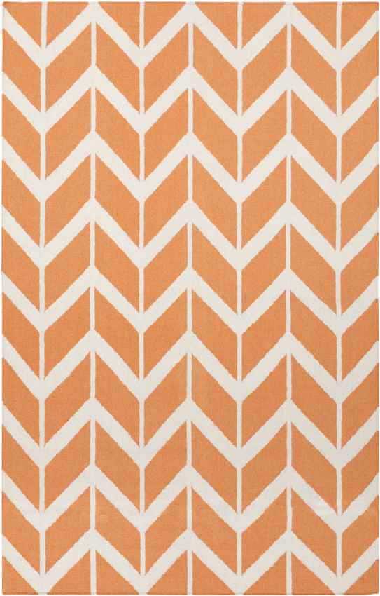 Dyer Modern Bright Orange/Cream Area Rug