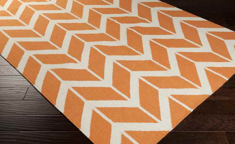 Dyer Modern Bright Orange/Cream Area Rug