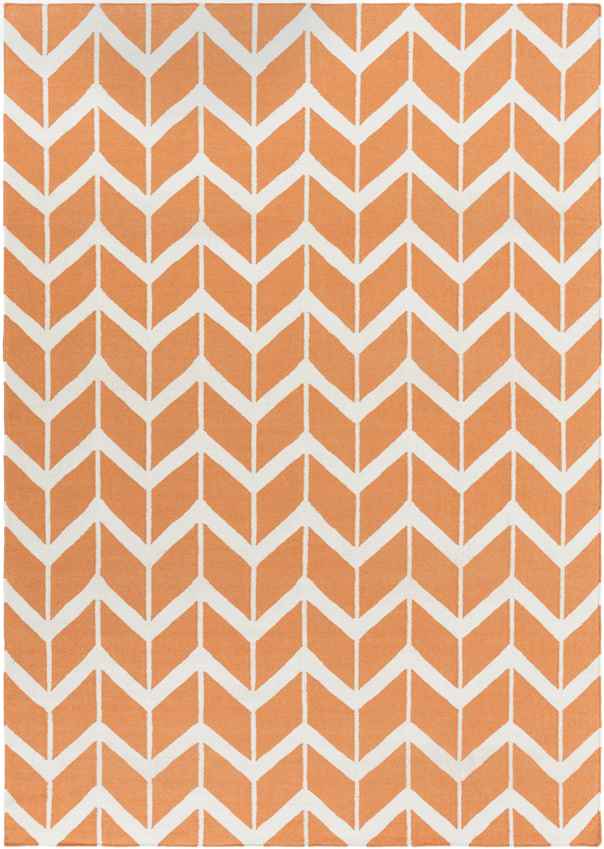 Dyer Modern Bright Orange/Cream Area Rug