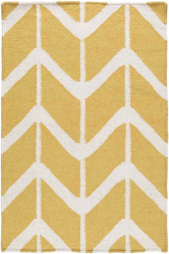 Dyer Modern Yellow/White Area Rug