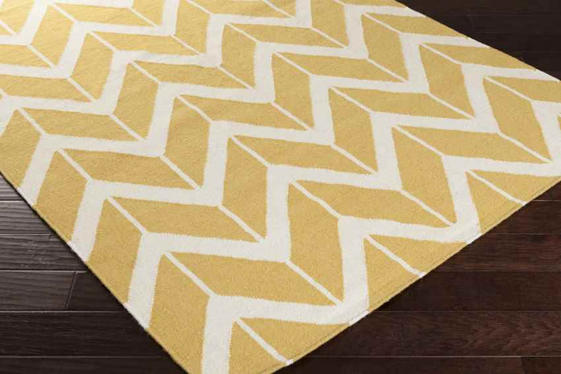 Dyer Modern Yellow/White Area Rug