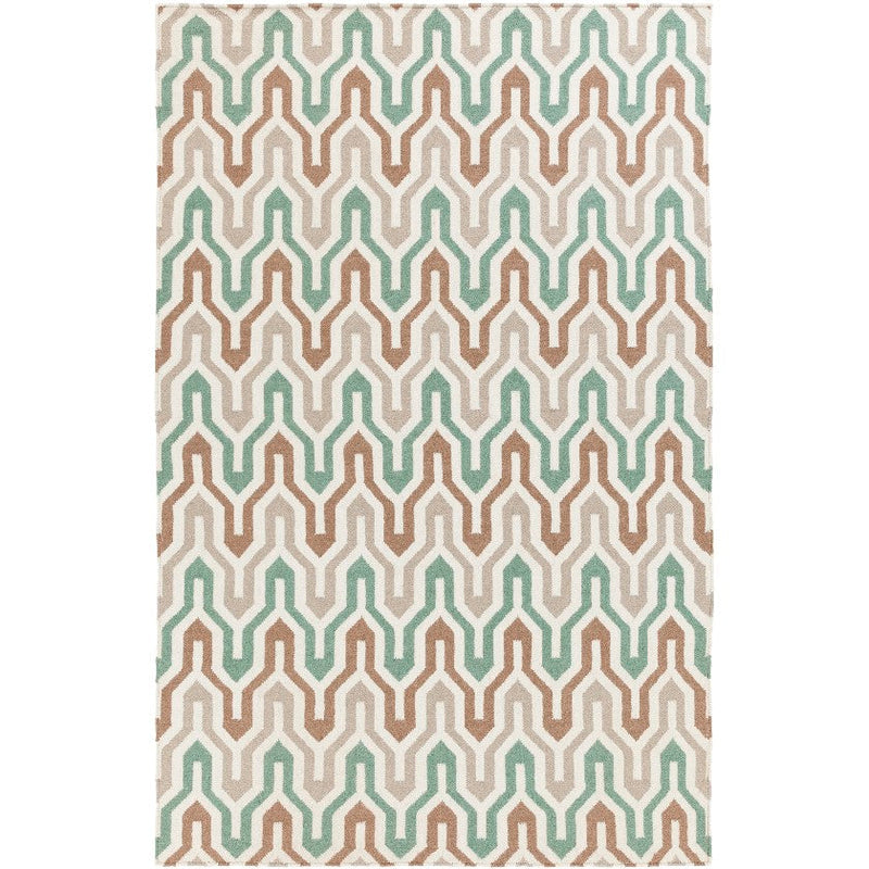 Earle Modern Orange/White Area Rug