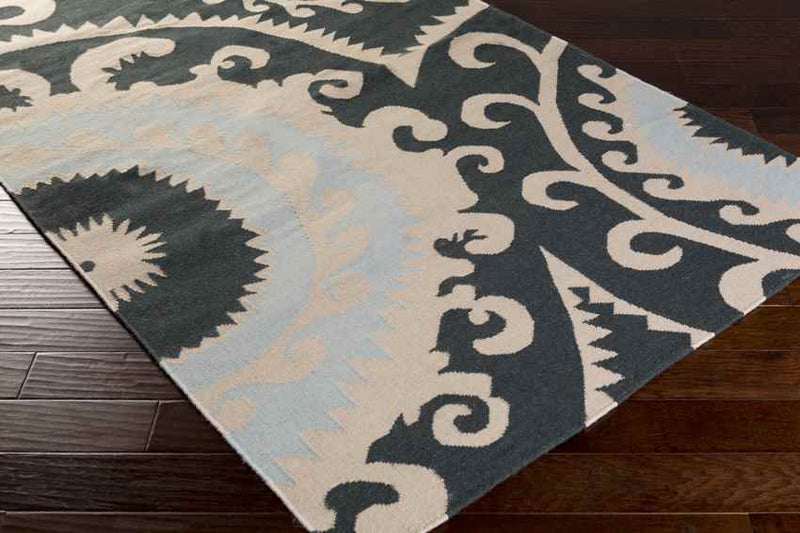 Early Global Dark Green Area Rug