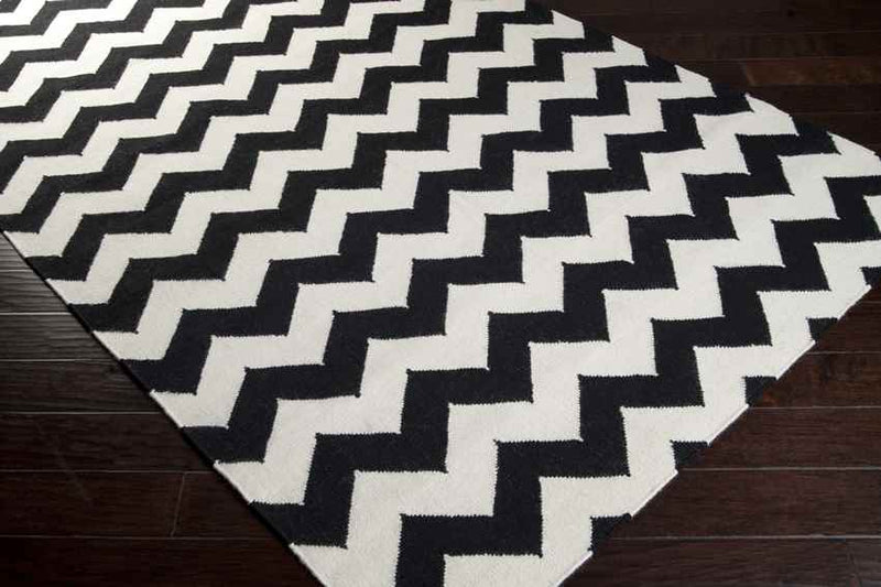 Emanuel Modern Jet Black/Winter White Area Rug