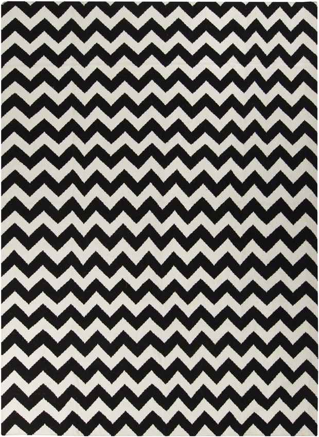 Emanuel Modern Jet Black/Winter White Area Rug