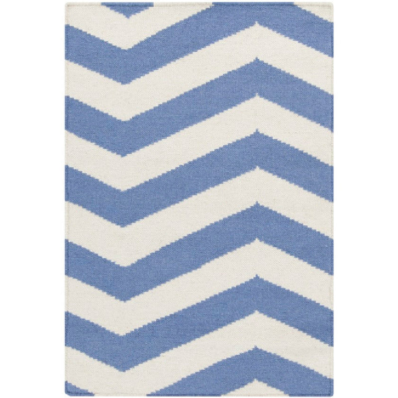 Emelle Modern Periwinkle/White Area Rug