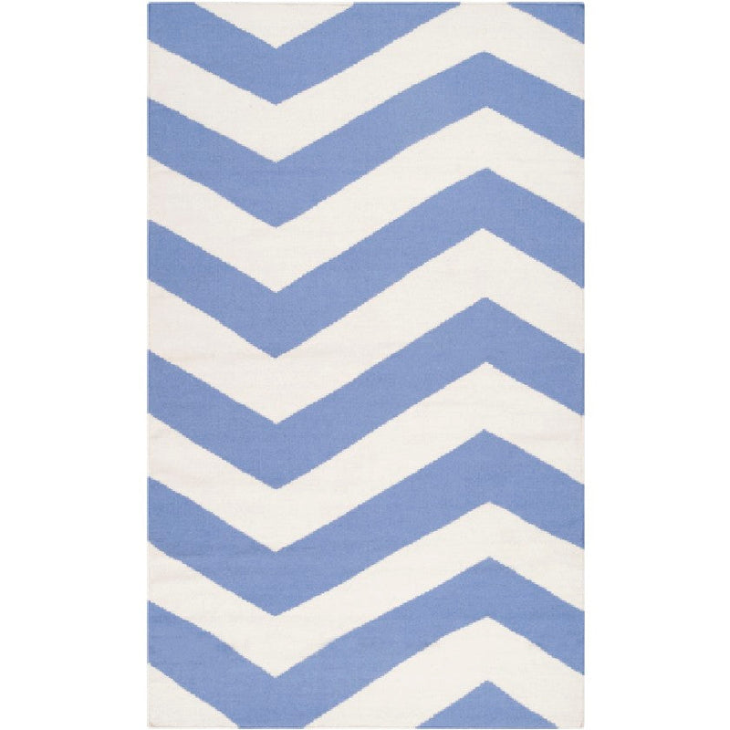 Emelle Modern Periwinkle/White Area Rug