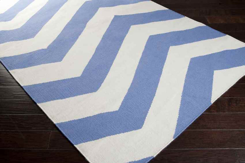 Emelle Modern Periwinkle/White Area Rug