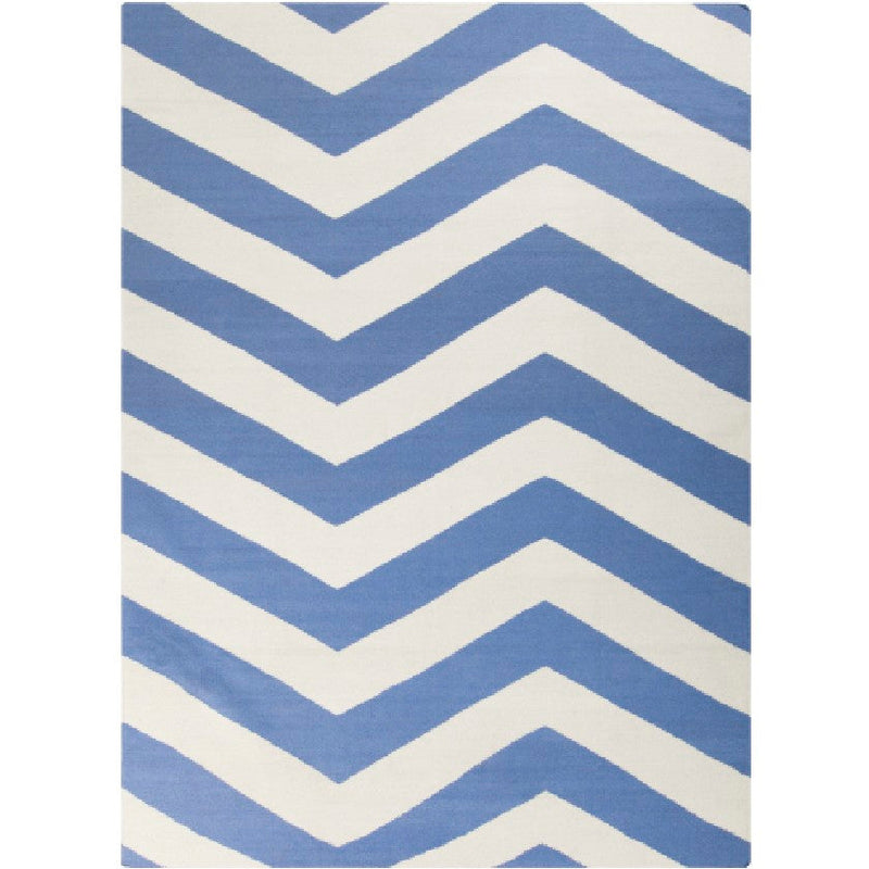 Emelle Modern Periwinkle/White Area Rug