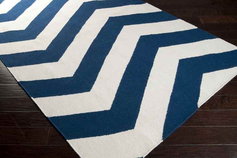 Emelle Modern Dark Blue/White Area Rug