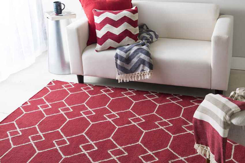 Escambia Modern Burgundy Area Rug