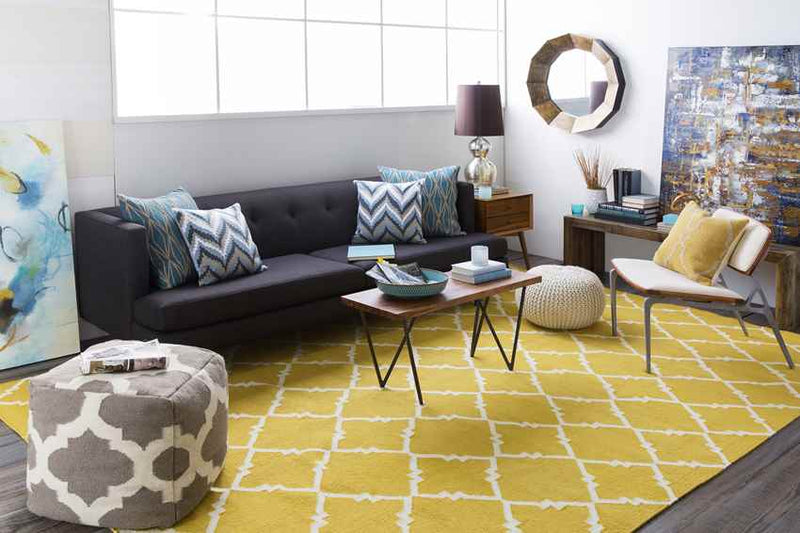 Selwerd Modern Charcoal/Yellow Area Rug