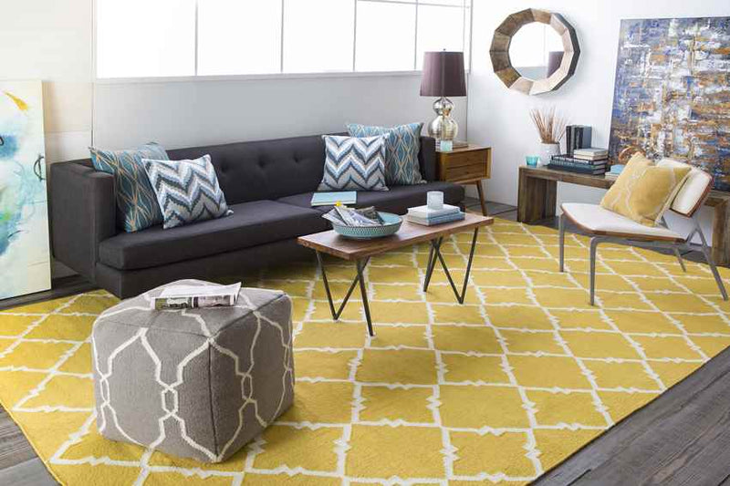 Selwerd Modern Charcoal/Yellow Area Rug