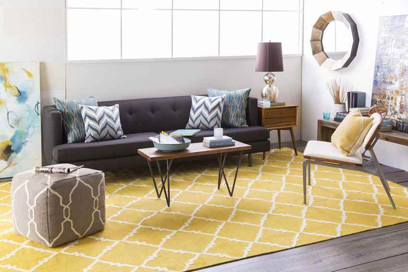 Selwerd Modern Charcoal/Yellow Area Rug