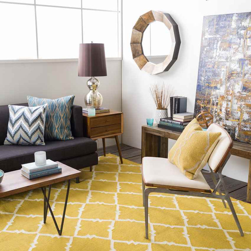 Selwerd Modern Charcoal/Yellow Area Rug