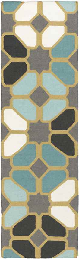 Estero Modern Green/White/Black Area Rug