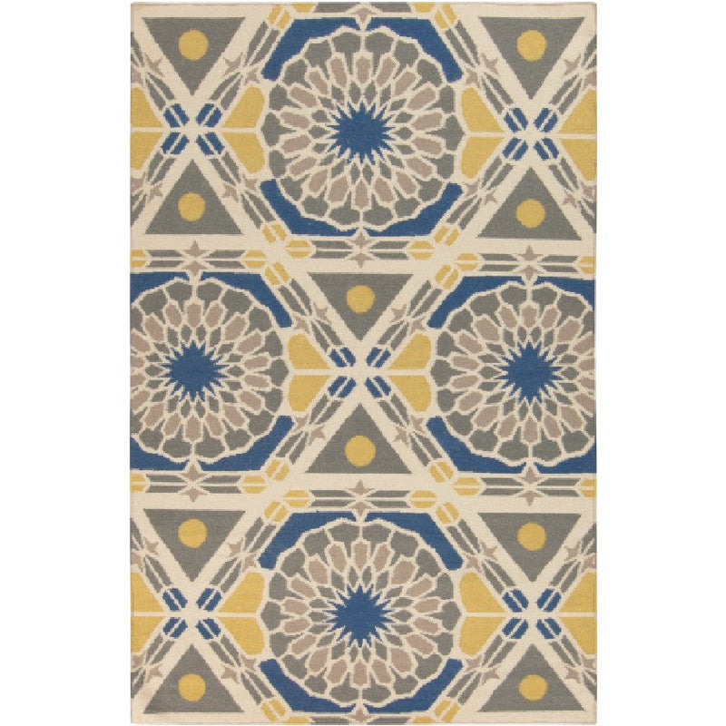 Ethelsville Global Blue/Brown/Beige Area Rug