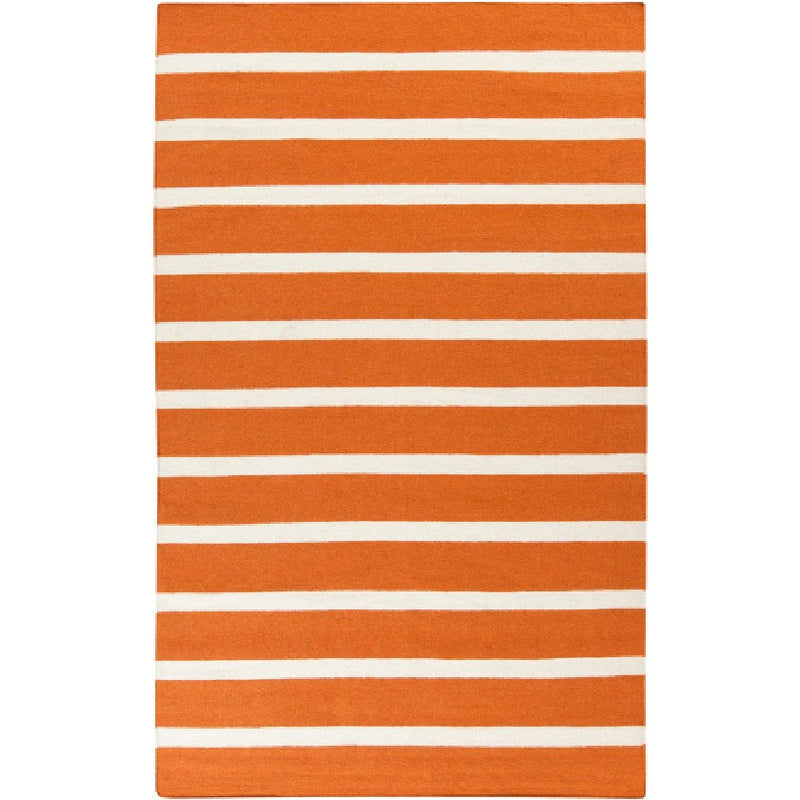 Eva Modern Burnt Orange White Area Rug