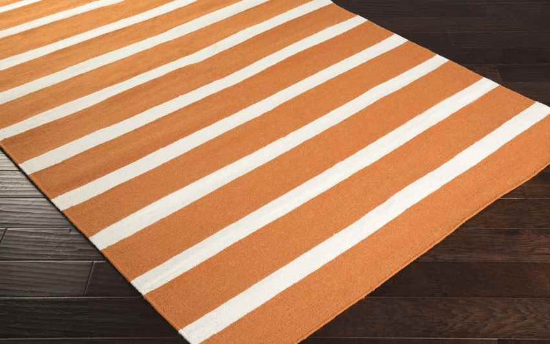 Eva Modern Burnt Orange White Area Rug