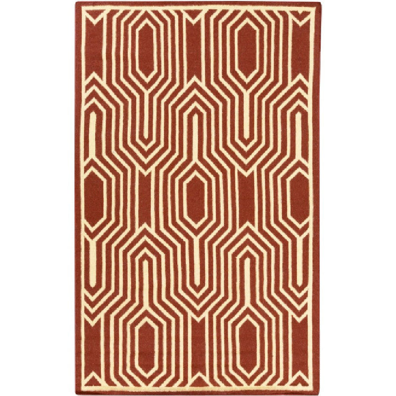 Fairfield Modern Burgundy/White Area Rug