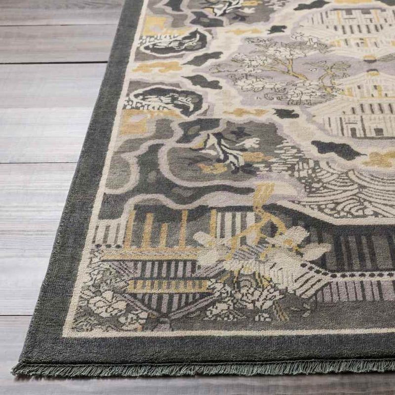 Foley Traditional Dark Green/Tan Area Rug