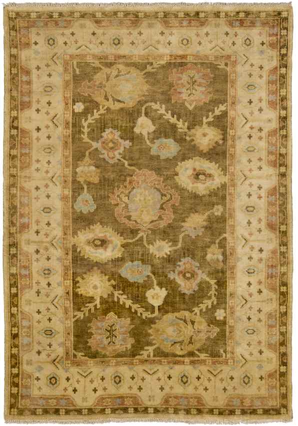 Quimper Traditional Olive Area Rug