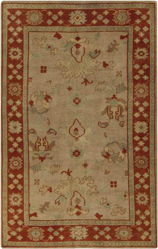 Habersham Traditional Dark Gold/Dark Red Area Rug