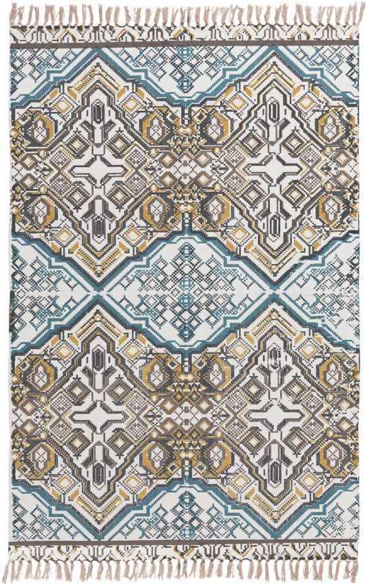 Haleburg Global Brown/Blue Area Rug