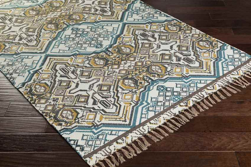 Haleburg Global Brown/Blue Area Rug