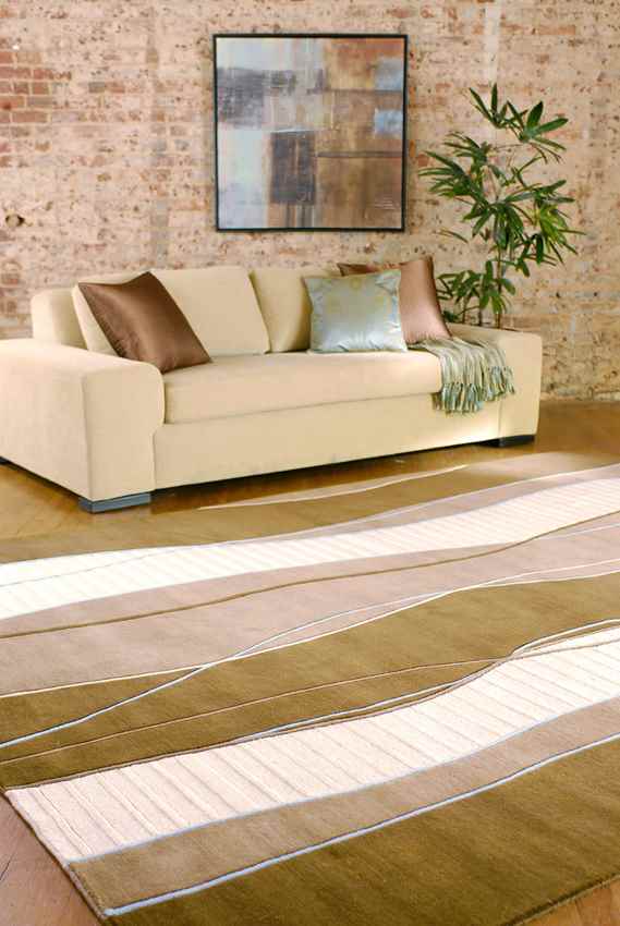 Harrell Modern Cream/Brown Area Rug